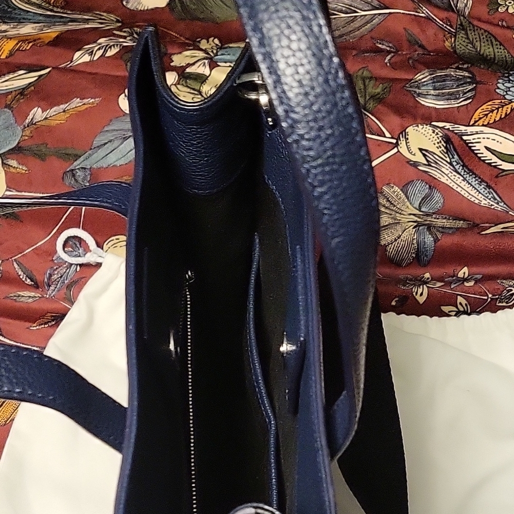 MCM Blue Messenger Bag with Adjustable Strap and Gold Hardware - Picture 3 of 10